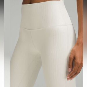 lululemon athletica High-Waist Ribbed Leggings in Cream